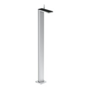 hansgrohe Mitigeur lavabo monocommande Axor MyEdition sol, avec vidage poussoir, avec plaque, chrome/verre noir brillant