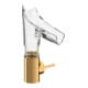 hansgrohe Mitigeur lavabo monocommande Axor Starck V 140 mm verre, sans vidage, bec facetté, poli brillant-1