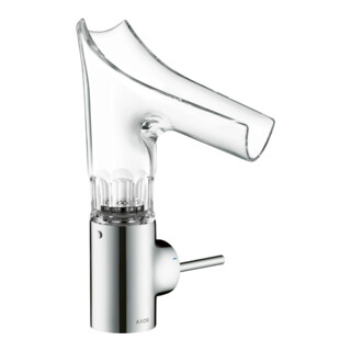 hansgrohe Mitigeur lavabo monocommande Axor Starck V 140 mm verre, sans vidage, taillé, chromé