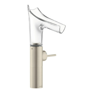 hansgrohe Mitigeur lavabo monocommande Axor Starck V 220 mm verre, sans garniture, nickel brossé