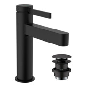 hansgrohe Mitigeur lavabo monocommande Finoris CSt, A 139 mm, avec vidage poussoir, noir mat-3