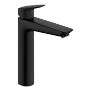 hansgrohe Mitigeur lavabo monocommande Logis KS tirette, sans vidage, A 166 mm, noir mat