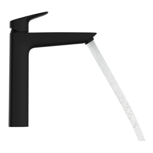 hansgrohe Mitigeur lavabo monocommande Logis KS tirette, sans vidage, A 166 mm, noir mat