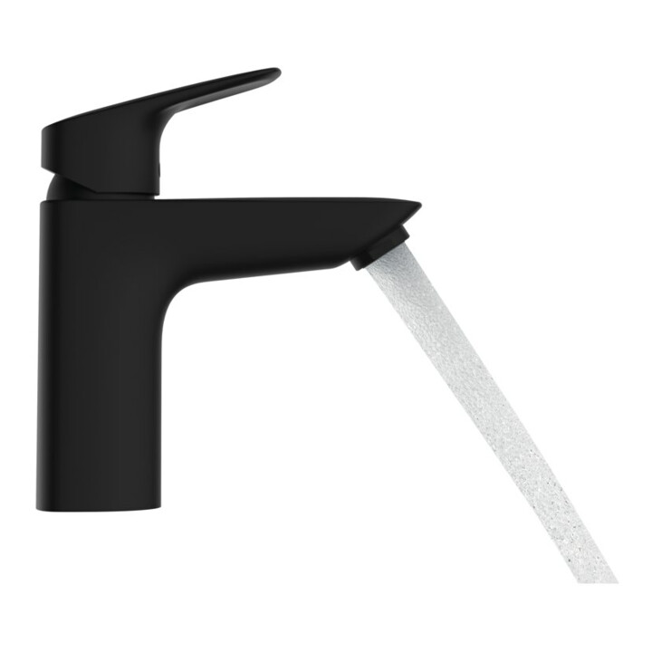 hansgrohe Mitigeur lavabo monocommande Logis KS tirette vidage, sans CSt, H 108mm, noir mat