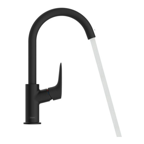 hansgrohe Mitigeur lavabo monocommande Logis KS, vidage à tirette, bec pivotant