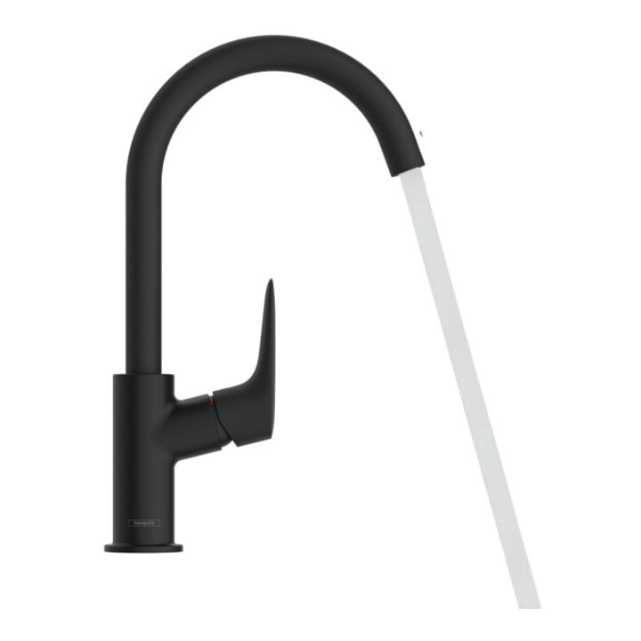 hansgrohe Mitigeur lavabo monocommande Logis KS, vidage à tirette, bec pivotant