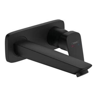 hansgrohe Mitigeur lavabo monocommande Logis mat-noir, encastré, pour montage mural, bec 195 mm