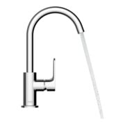 hansgrohe Mitigeur lavabo monocommande Rebris S 210 mm bec pivotant, tirette, chrome-3