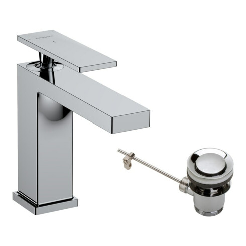 hansgrohe Mitigeur lavabo monocommande Tecturis E 144 mm, avec tirette, chrome