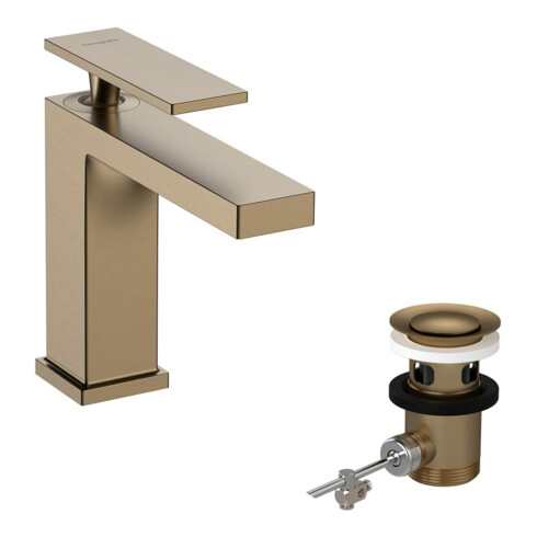 hansgrohe Mitigeur lavabo monocommande Tecturis E A 144 mm, avec tirette, bronze brossé
