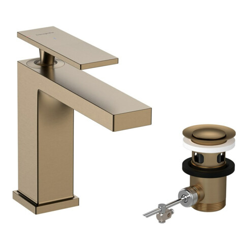 hansgrohe Mitigeur lavabo monocommande Tecturis E A 144 mm, avec vidage à tirette, bronze brossé