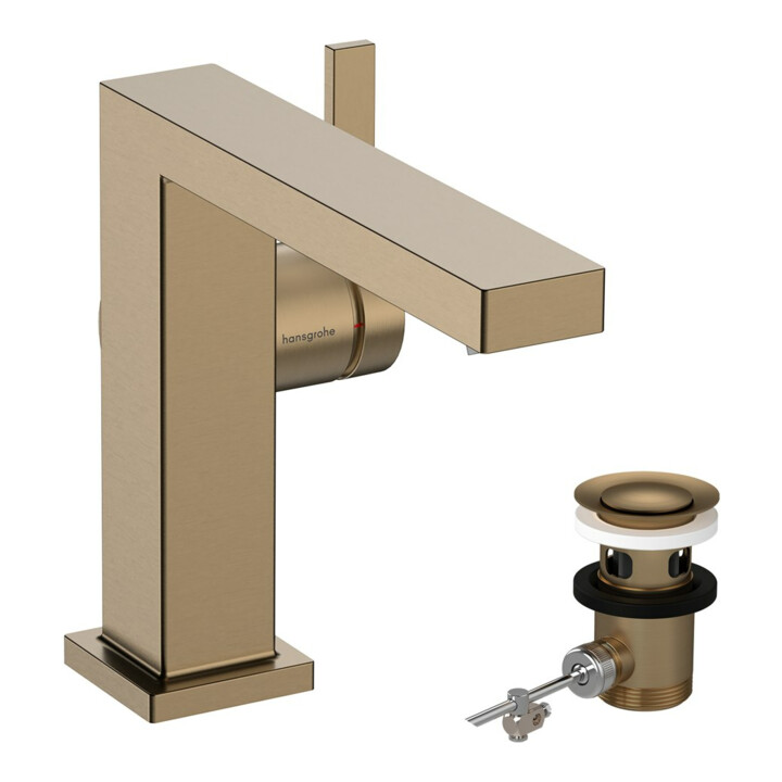 hansgrohe Mitigeur lavabo monocommande Tecturis E A 155 mm, avec tirette, bronze brossé