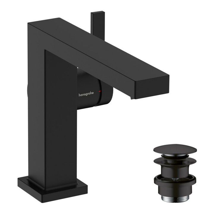 hansgrohe Mitigeur lavabo monocommande Tecturis E A 155 mm, avec vidage push-open, noir mat
