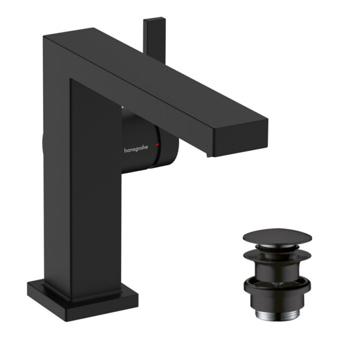 hansgrohe Mitigeur lavabo monocommande Tecturis E A 155 mm, avec vidage push-open, noir mat