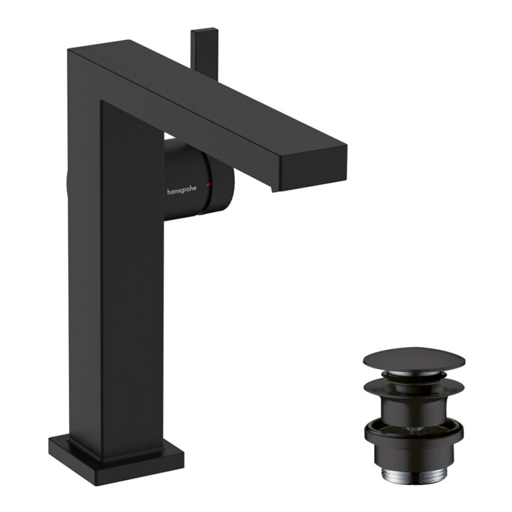 hansgrohe Mitigeur lavabo monocommande Tecturis E A 157 mm, avec vidage push-open, mat noir