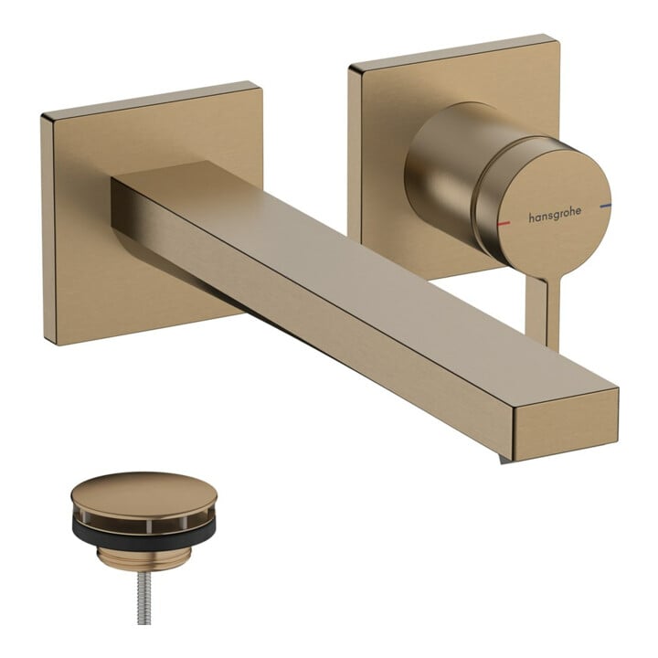 hansgrohe Mitigeur lavabo monocommande Tecturis E A 225 mm, encastré, mural, bronze brossé