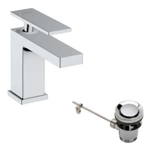 hansgrohe Mitigeur lavabo monocommande Tecturis E, bec 122 mm, avec vidage à tirette, chrome