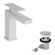 hansgrohe Mitigeur lavabo monocommande Tecturis E, bec 144 mm, avec vidage à tirette, blanc mat-3