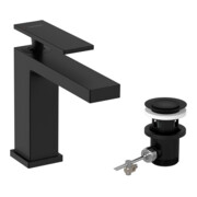 hansgrohe Mitigeur lavabo monocommande Tecturis E, bec 144 mm, tirette, noir mat-4