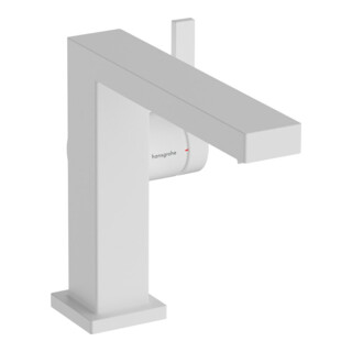 hansgrohe Mitigeur lavabo monocommande Tecturis E bec 155 mm, sans vidage, blanc mat