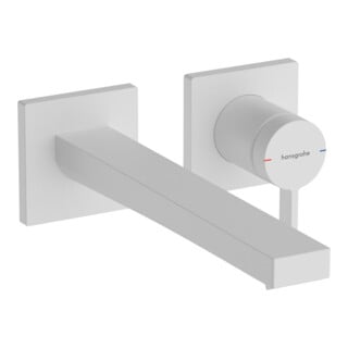 hansgrohe Mitigeur lavabo monocommande Tecturis E bec 225 mm, encastré, mural, blanc mat