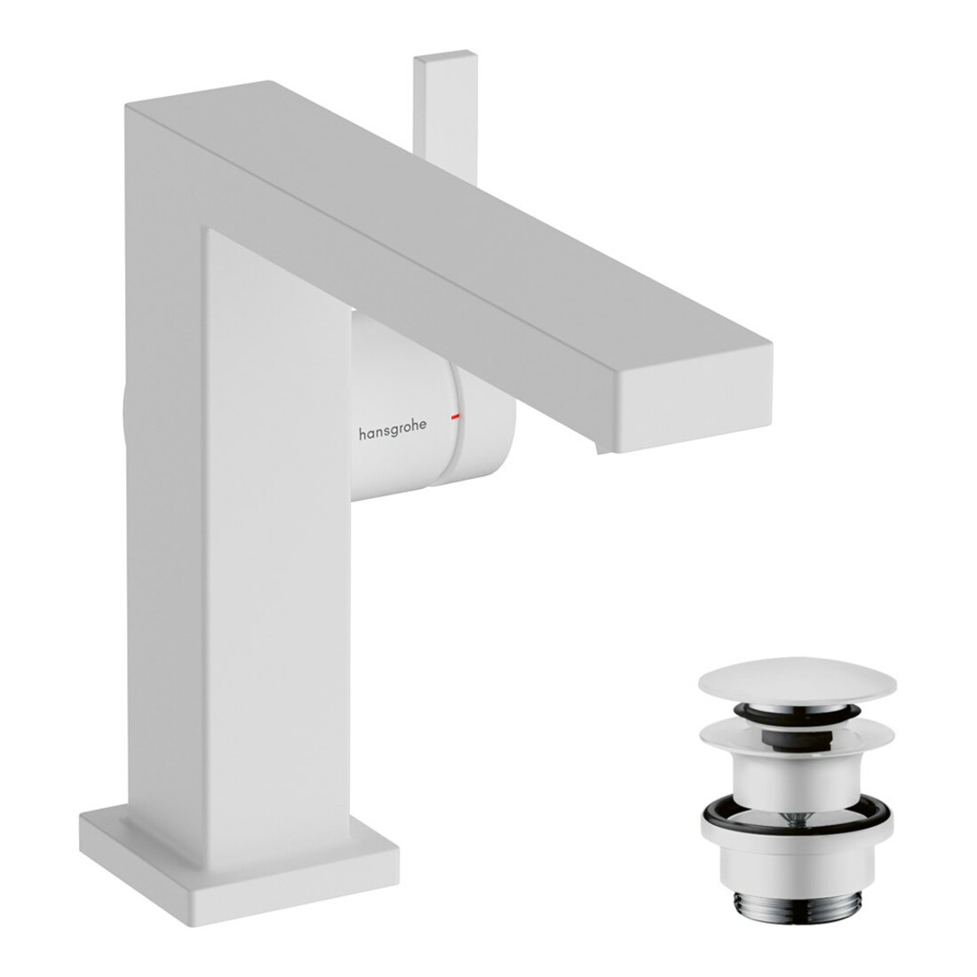 hansgrohe Mitigeur lavabo monocommande Tecturis E sort. 155 mm, avec vidage push-open, blanc mat
