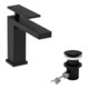 hansgrohe Mitigeur lavabo monocommande Tecturis E, sortie 144 mm, avec vidage à tirette, noir mat-3