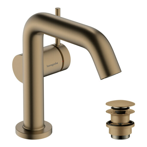 hansgrohe Mitigeur lavabo monocommande Tecturis S A 130 mm, avec vidage poussoir, bronze brossé