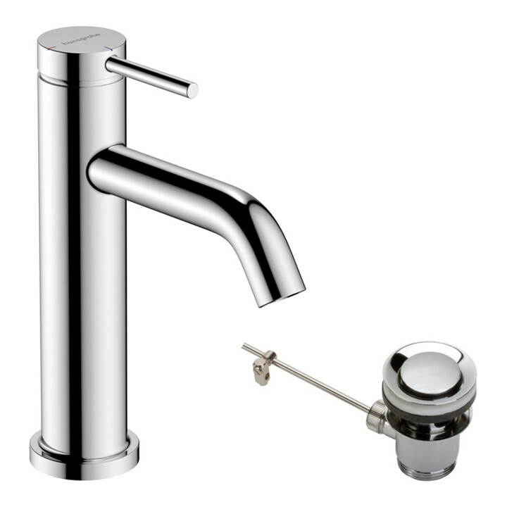 hansgrohe Mitigeur lavabo monocommande Tecturis S, bec 116 mm, avec tirette, chrome