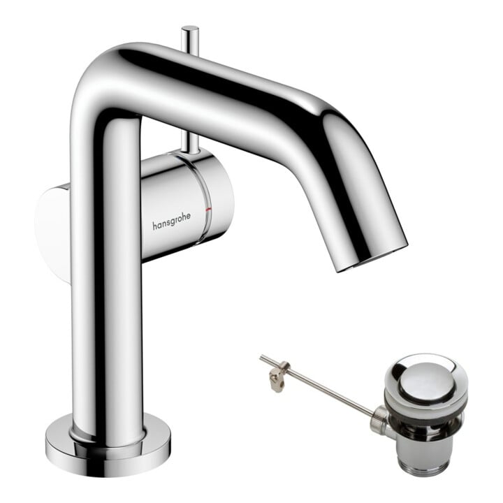 hansgrohe Mitigeur lavabo monocommande Tecturis S, bec 130 mm, avec vidage, chrome