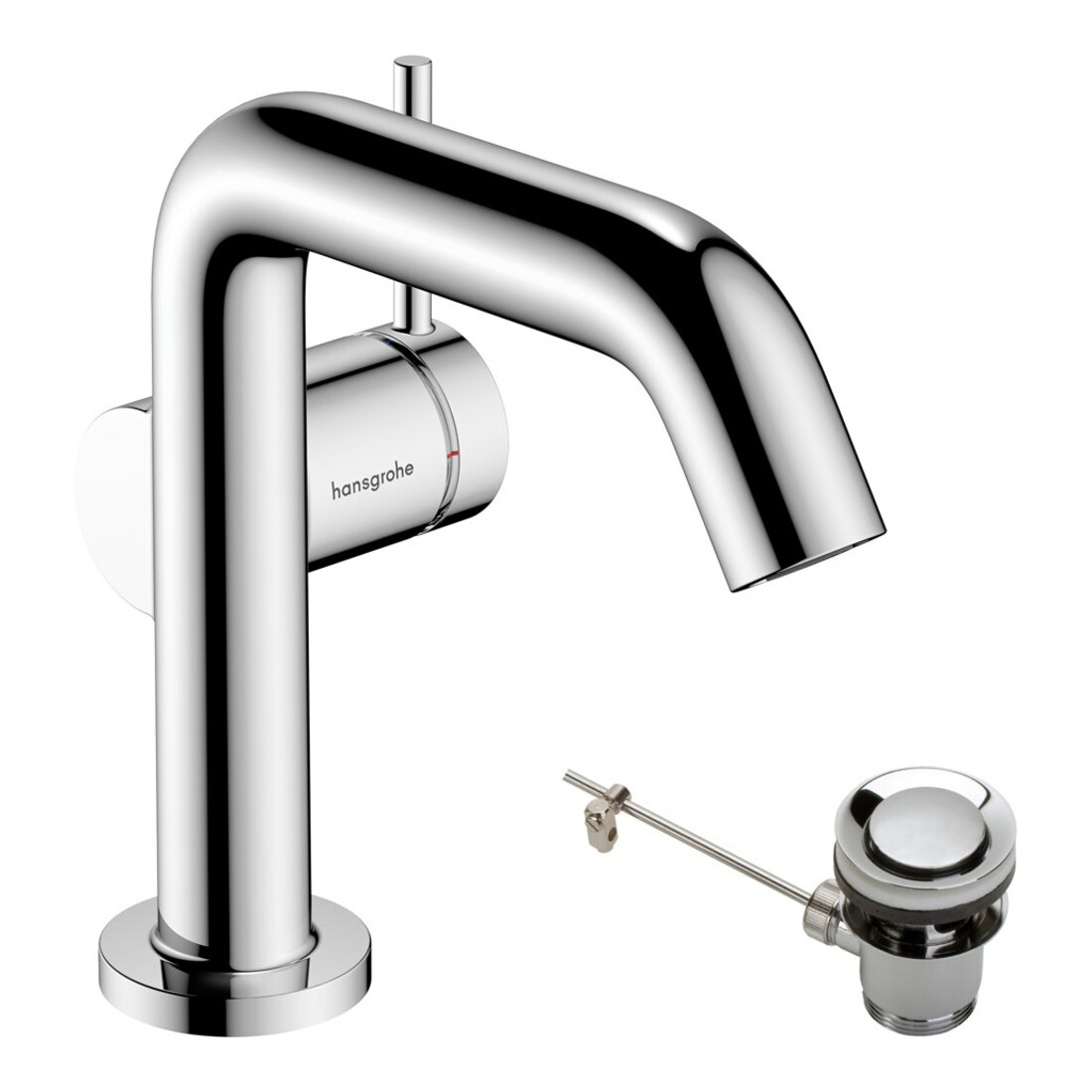 hansgrohe Mitigeur lavabo monocommande Tecturis S, bec 130 mm, avec vidage, chrome