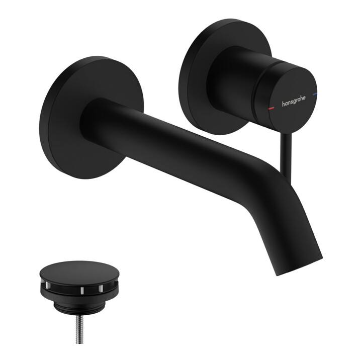 hansgrohe Mitigeur lavabo monocommande Tecturis S encastré, sortie 165 mm, mat noir
