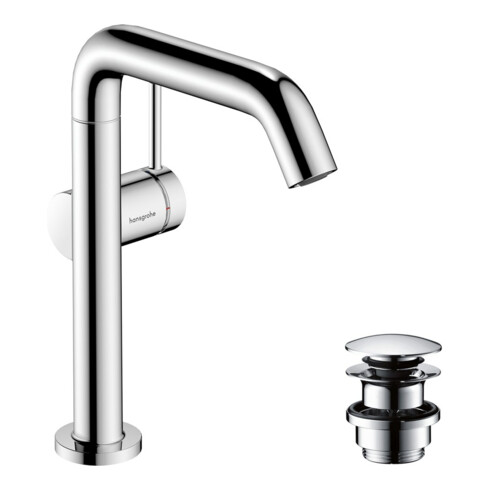 hansgrohe Mitigeur lavabo monocommande Tecturis S m avec bec pivotant et vidage push-open, chromé