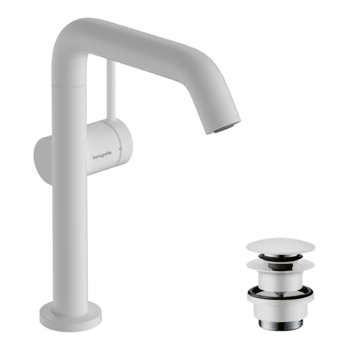 hansgrohe Mitigeur lavabo monocommande Tecturis S m avec vidage à tirette, blanc mat