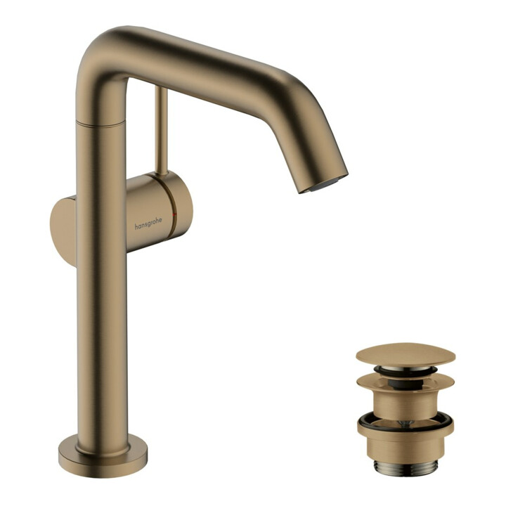 hansgrohe Mitigeur lavabo monocommande Tecturis S m pivotant + vidage poussoir, bronze brossé