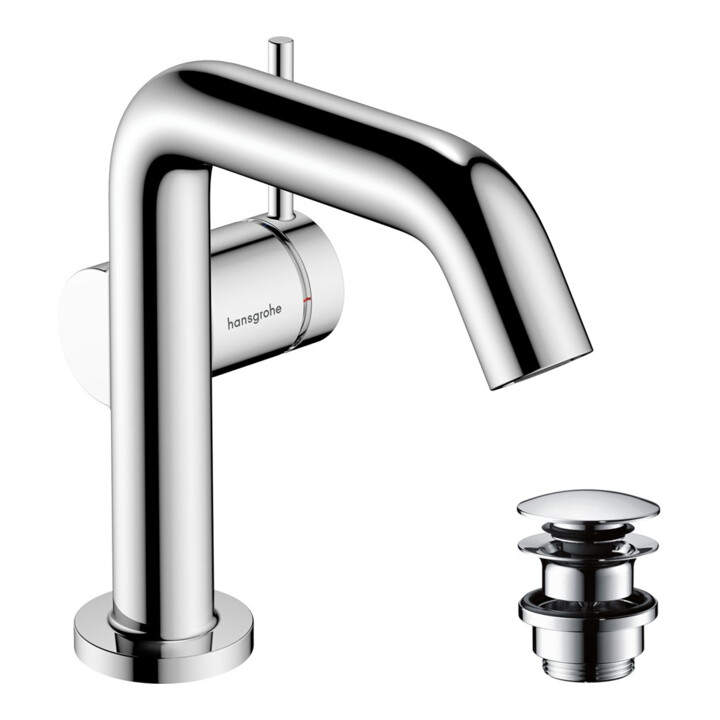 hansgrohe Mitigeur lavabo monocommande Tecturis S, sortie 130 mm, avec vidage poussoir, chrome