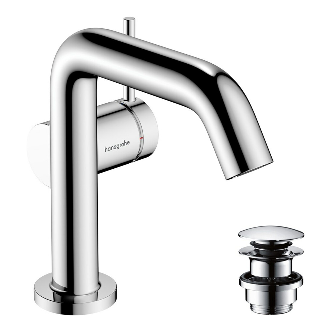 hansgrohe Mitigeur lavabo monocommande Tecturis S, sortie 130 mm, avec vidage poussoir, chrome