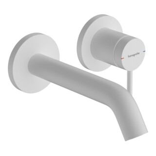 hansgrohe Mitigeur lavabo monocommande Tecturis S UP, p. montage mural, bec 165 mm, blanc mat