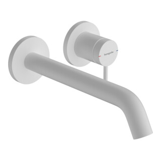 hansgrohe Mitigeur lavabo monocommande Tecturis S UP, p. montage mural, bec 225 mm, blanc mat