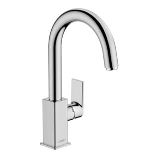 hansgrohe Mitigeur lavabo monocommande Vernis Shape m avec bec pivotant, tirette, chrome