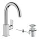 hansgrohe Mitigeur lavabo monocommande Vernis Shape m avec bec pivotant, tirette, chrome-3