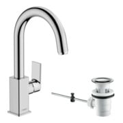 hansgrohe Mitigeur lavabo monocommande Vernis Shape m avec bec pivotant, tirette, chrome-3
