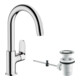hansgrohe Mitigeur lavabo Vernis Blend m avec bec pivotant, tirette, chrome-3