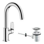 hansgrohe Mitigeur lavabo Vernis Blend m avec bec pivotant, tirette, chrome-3