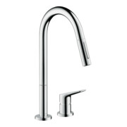 hansgrohe Mitigeur monocommande 2 trous 220 Axor Citterio M avec douchette extractible, EcoSmart, chrome
