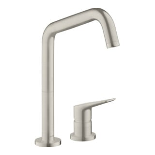 hansgrohe Mitigeur monocommande 2 trous 240 Axor Citterio M avec bec pivotant, aspect acier inoxydable