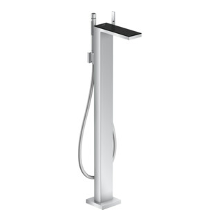 hansgrohe Mitigeur monocommande baignoire Axor MyEdition A 196 mm, sol, avec plaque, chrome/verre noir brillant
