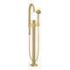 hansgrohe Mitigeur monocommande baignoire Axor One, bec 220 mm, sur pied, or brossé optique-1