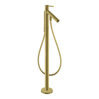 hansgrohe Mitigeur monocommande baignoire Axor Starck A 156 mm, sol, avec poignée à broche, brossé