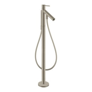 hansgrohe Mitigeur monocommande baignoire Axor Starck A 156 mm, sol, avec poignée à broche, nickel brossé